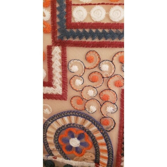 NWT $158 SAM EDELMAN EMBROIDERED STRAPPY SHEATH NUDE MULTI COLOR DRESS SIZE 10 - Picture 6 of 10